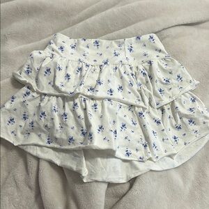 Wild Fable Cream Bubble Mini Skirt with Ruffled Tiers